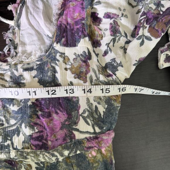 Free People Heart of Gold Dress Womens Small Watercolor Floral Boho Cottage Core - Picture 12 of 14